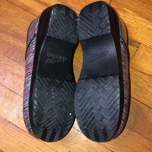 Dansko Rainbow Stripe Clogs, size 38